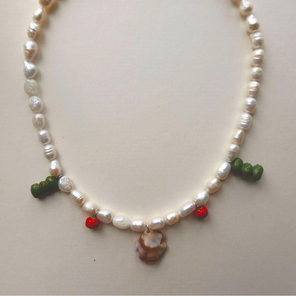 Freshwater Pearl Necklace with Festive Aperitif Charms
